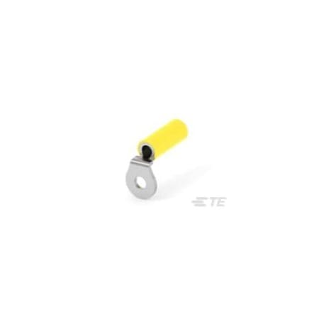 Te Connectivity Ring Terminal, #6 Stud Size, 10 AWG, 300 V, Nylon Insulated, Yellow 696020-1